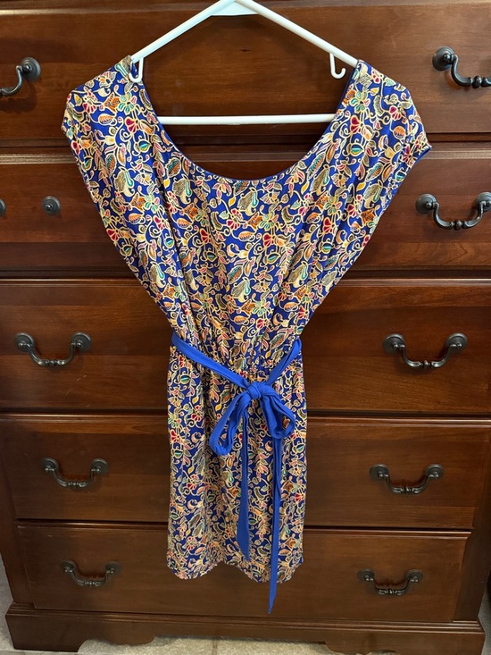 Lulus Dresses & Skirts - Colorful Floral Print Belted Dress - Blue, Yellow, Red